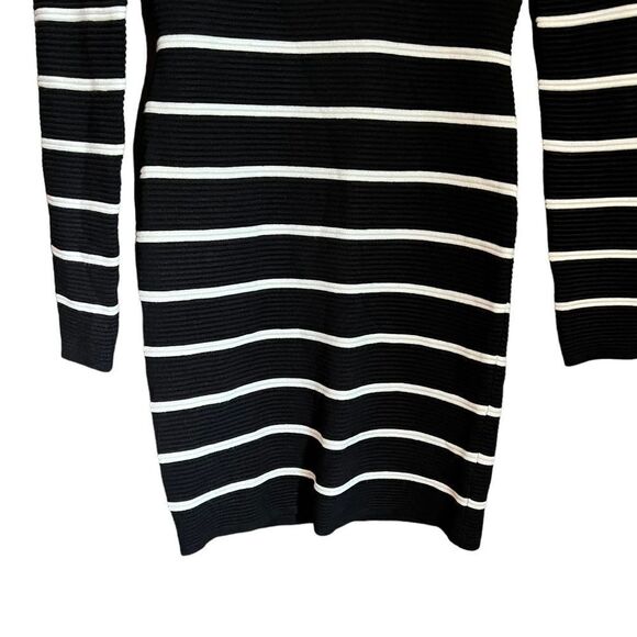 Lulus black & white striped long sleeve knit dress - Picture 7 of 8